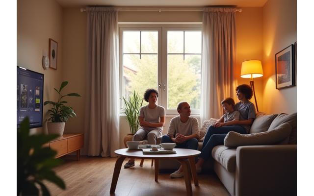 People in modern homes participating in a demand response program with smart devices